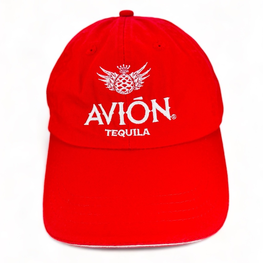 Avion Tequila Stitched Adjustable Baseball Cap Hat Red Embroidered Strap Back